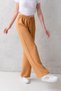 Women's Mink High Waist Elastic Waist Lace up Stretchy Wide Leg Palazzo Wrinkle Women's Trousers - 4