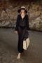 Black Keira Collar Tie Detail Openwork Women's Knitwear Beach Midi Dress - 3