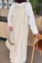 Gabardine Hijab Gilet Cream - 3