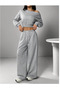 Women's Gray Plus Size Baggy Loose Cut Pants Six Stretchy Comfortable Fabric Sweatpants Yus - 6