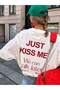 Just Kiss Me Printed Oversize T-Shirt - 4