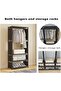 Freestanding Metal Wardrobe Storage Rack Clothes Organizer with Hanging Rod and Shelves - 4