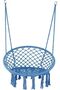 Hammock Chair, Hanging Swing with Macrame and Cushion, Max 330 Lbs, Beige Hanging Cotton Rope Chair - 3