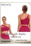 Women's One Shoulder Sports Bra Wireless Padded Yoga Bra Halter Style Medium Support Workout Bra - 4