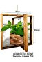 FFD Rustic Wooden Hanging Flower Pot – 39x39x20cm Garden Planter Box for Wall & Balcony | Brown - 2