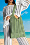 Women's Wave Patterned Knitted Casual Knitwear Mint Beach Bag 40X36