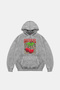 Cherries Leopard Oversize Unisex Washed White Hoodie