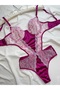 Fuchsia Floral Embroidered Satin Detailed Bodysuit - 4