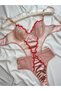 Powder Transparent Lace Flower Embroidered Satin Detailed Bodysuit - 2