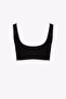 Black and White Piping Sports Bra - 2