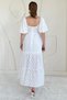 White Balloon Sleeve Detailed Lined Dress - 4
