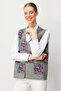 Women's Pıtırcık Floral Patchwork Felt Wool Vest Y.Smoked_A.Purple - 4
