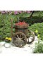 FFD Wooden Flower Pot Rustic Style Wooden Planter with Two Wheels - 3