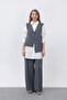 Women's Front Vest Look Epaulet Trousers Suit 14327Tks - 2