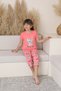 Mother Daughter Short Sleeve Crew Neck Kuala Printed Pink Color Girls Pajamas Set - 3