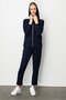 Women's Hooded Waist Drawstring Sweat Navy Blue - 5
