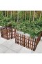 FFD Wooden Garden Border Fence – Decorative Picket Fence for Lawn Edging, Plants, Trees 30cm