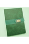 Lined Style Notepad with Green Leather Cover for Office Home Office Gift - 2
