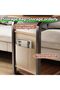 C Shaped End Table, Side Table with Metal Frame, End Table TV Tray, Sofa Table With Rolling Casters, - 4