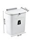 Hanging Trash Can with Lid Wall-Mounted 2.4 Gallon Kitchen Garbage Bin for Counter Top - 4