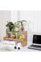 2-Tier Bamboo Plant Stand Shelf, Adjustable Rustic Flower Pot Holder Organizer Large 47X21X30cm - 3