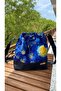 Van Gogh Pattern Navy Blue Bucket Bag