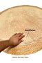 FFD Round Jute and White Plush Area Rug 120x120cm – Soft, Eco-Friendly Natural Fiber Carpet - 4