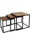 3-piece nesting square side table set, simple stackable coffee tables, distinctive tables with a wooden top