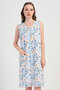 Cotton Women's Wide Strap Zippered Home Dress, 409194