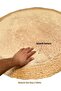 FFD Round Jute and White Plush Area Rug 120x120cm – Soft, Eco-Friendly Natural Fiber Carpet - 5