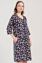 Cotton Women's Plus Size 3/4 Sleeve Zippered Nightgown, 409127