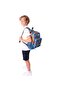 Kids Four Compartment Boys' Navy Blue Orange Primary School Bag with Silicone Accessories - 7