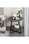 2-Layer Round Coffee Table,End Tables for Living Room, Side Tables, Sturdy and Easy Assembly,Double- - 6