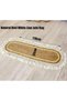 FFD Hand-Woven Oval Jute Area Rug - Eco-Friendly Natural Fiber Carpet with Tassels 118x35cm - 2