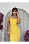 Lined Midi Length Premium Chiffon Dress with Strap Ruffle Detail - 8