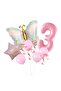Pink Butterfly Birthday Party Age Balloon Set