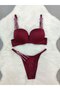 Women's Stone Padded Supported Bra Panty Set Underwear