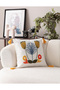 Comfort Series Punch Embroidered Linen Throw Pillow Cover 43X43 cm