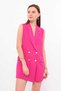 Women's Double Breasted Closure Sleeveless Blazer Shorts Jumpsuit - 2