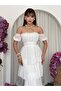 White Chiffon Layered Dress with Tie Detail