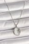 Silver Steel Chain White Enamel Sunset Necklace with Zircon for Elegant Woman - 2
