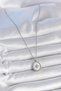 Silver Steel Chain White Enamel Starry Locket Necklace for Elegant Woman