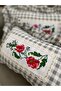 Gray Gingham Cross Stitch Ruffled Throw Pillow Case (Cross Stitch Model Is Changing / Price Is Per Piece)L - 3