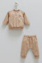 Baby Boy Set – Brown Color Set of 2 (Sweatshirt + Bottom) 1-12 Months