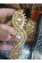 Iron-On Stone Detailed Golden Yellow Color Decorative Strip Applique Hobby - 2