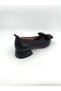 Women's Low Heeled Shoes Soft Bow Genuine Black Leather - 3