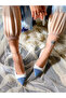 Cinderella White Leather Blue Glitter Detail 5 cm Heel Sandals - 4