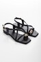 Women's Ring Detailed Flip Flops Sandals 6329 Black - 4