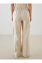 Lcw Women's Cargo Pants with Elastic Waist Linen Blend - 4