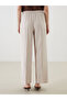 Wide Leg Women's Trousers with Elastic Waist - 4